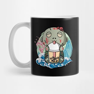 Boba Tea Halloween Zombie Great Wave Kanagawa Mug